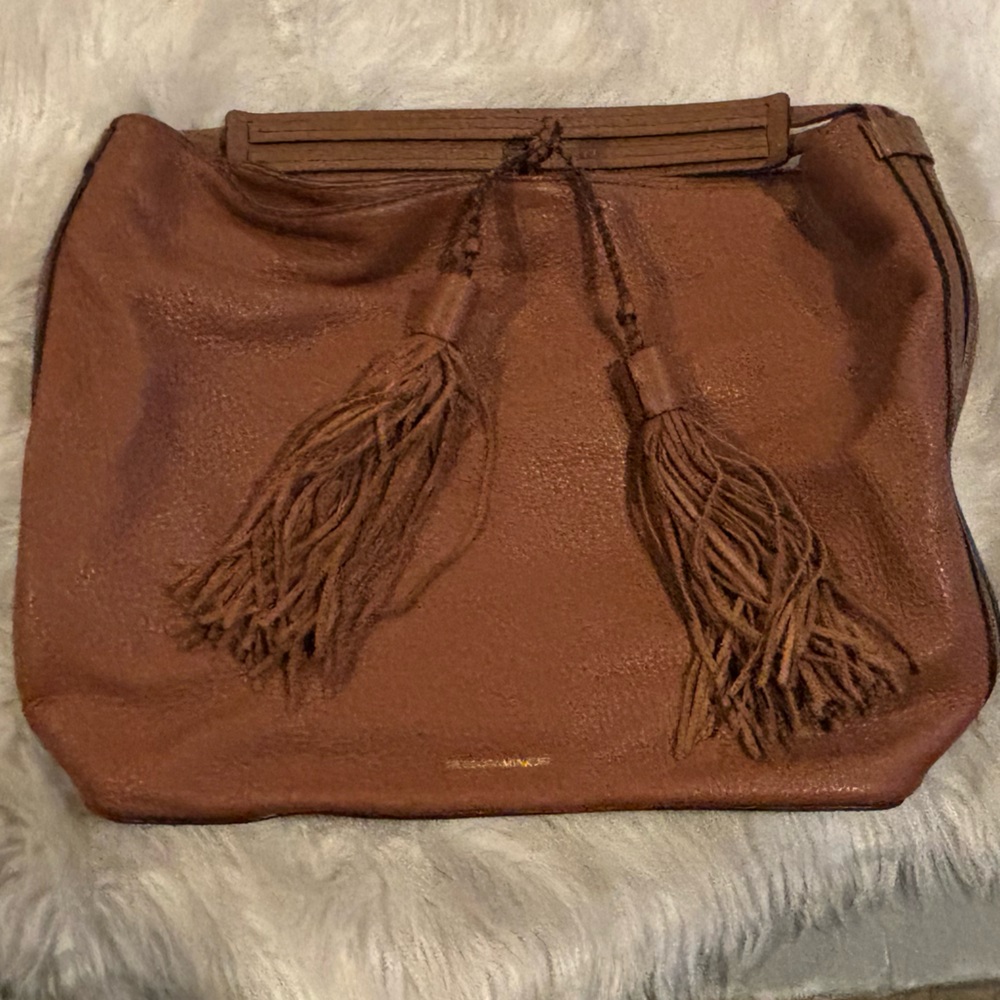 Rebecca Minkoff Brown Leather Pebbled Tassle Tote